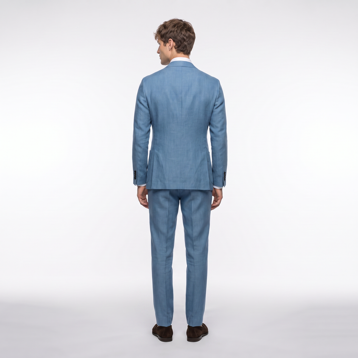 Menseventwear Formal 2 Pieces Mens Suit Flat Linen Notch Lapel Suits (Blazer + Pants)