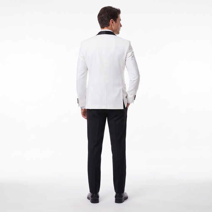 Menseventwear Formal 3 Pieces Mens Suit Flat Shawl Lapel Tuxedos For Party (Blazer+vest+Pants)