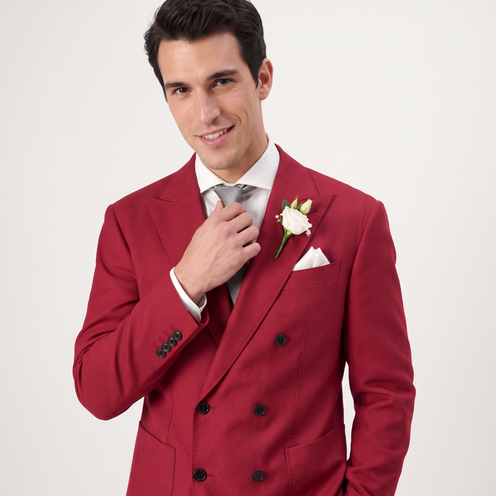 Menseventwear Formal 2 Pieces Mens Suit Flat Peak Lapel Suits For Wedding (Blazer+Pants)