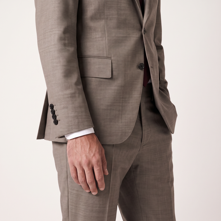 Menseventwear Formal 2 Pieces Mens Suit Flat Notch Lapel Suits For Wedding (Blazer+Pants)