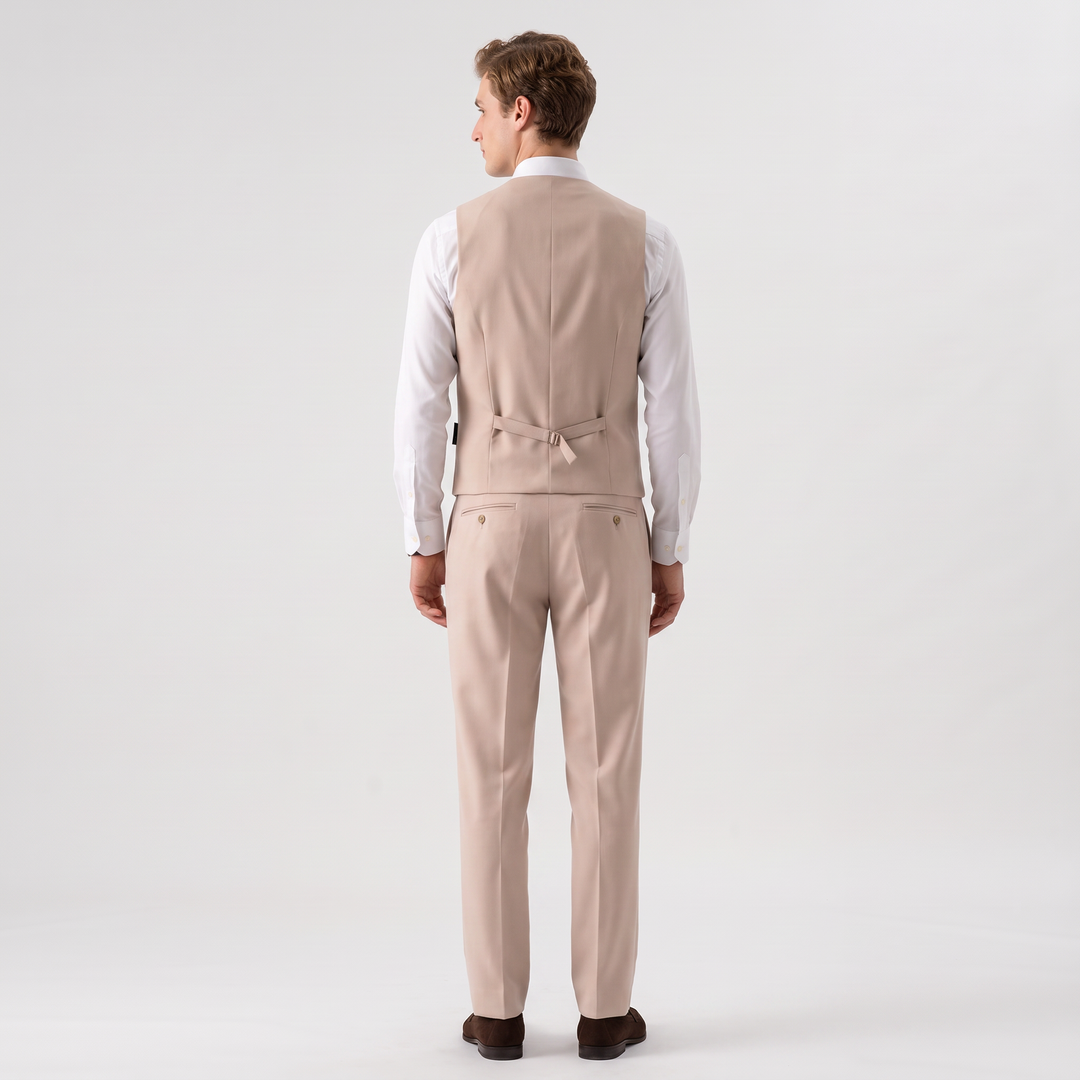 Menseventwear Fashion 2 Pieces Mens Suit Flat Notch Lapel Vest Suit For Wedding (Vest + Pants)