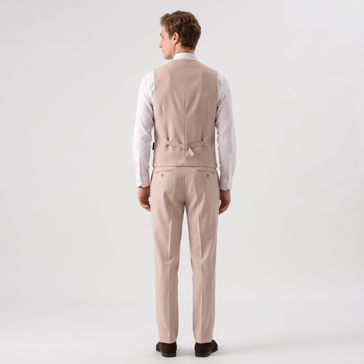 Menseventwear Fashion 2 Pieces Mens Suit Flat Notch Lapel Vest Suit For Wedding (Vest + Pants)
