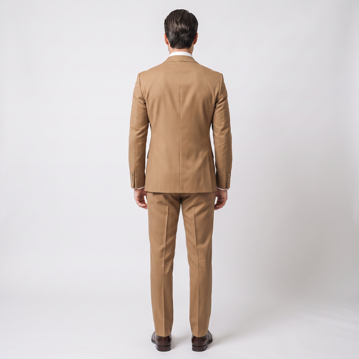 Menseventwear Formal 2 Pieces Mens Suit Flat Peak Lapel Suits For Wedding (Blazer+Pants)