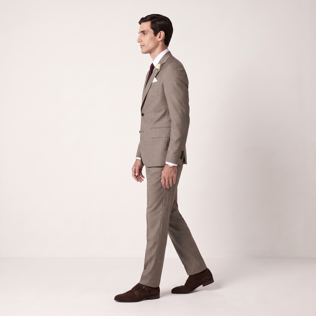 Menseventwear Formal 2 Pieces Mens Suit Flat Notch Lapel Suits For Wedding (Blazer+Pants)