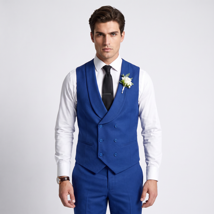 Menseventwear Double Breasted Formal 2 pieces Shawl Lapel Mens Suit For Wedding (Vest+Pants)