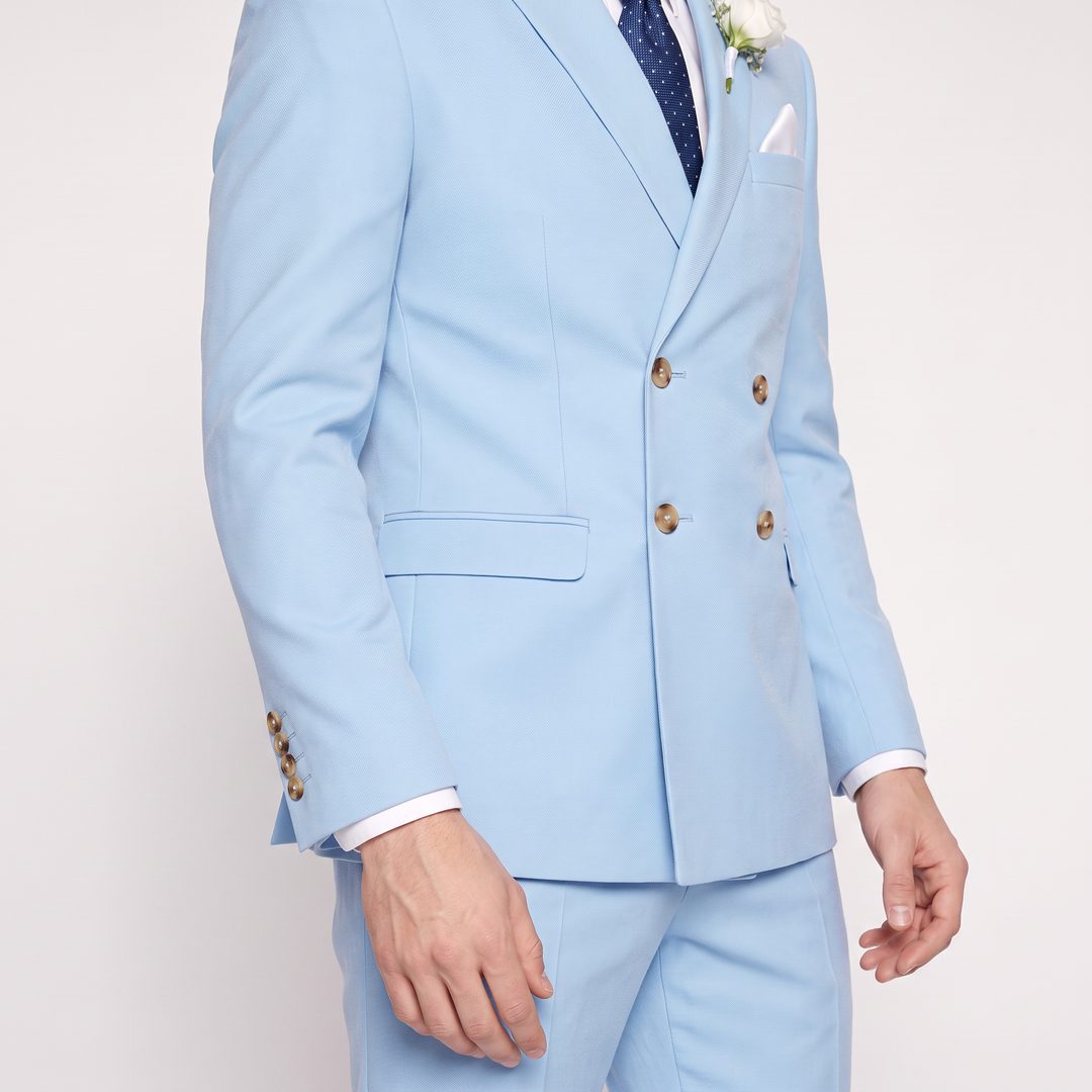 Menseventwear Formal 2 Pieces Mens Suit Flat Peak Lapel Suits For Wedding (Blazer+Pants)