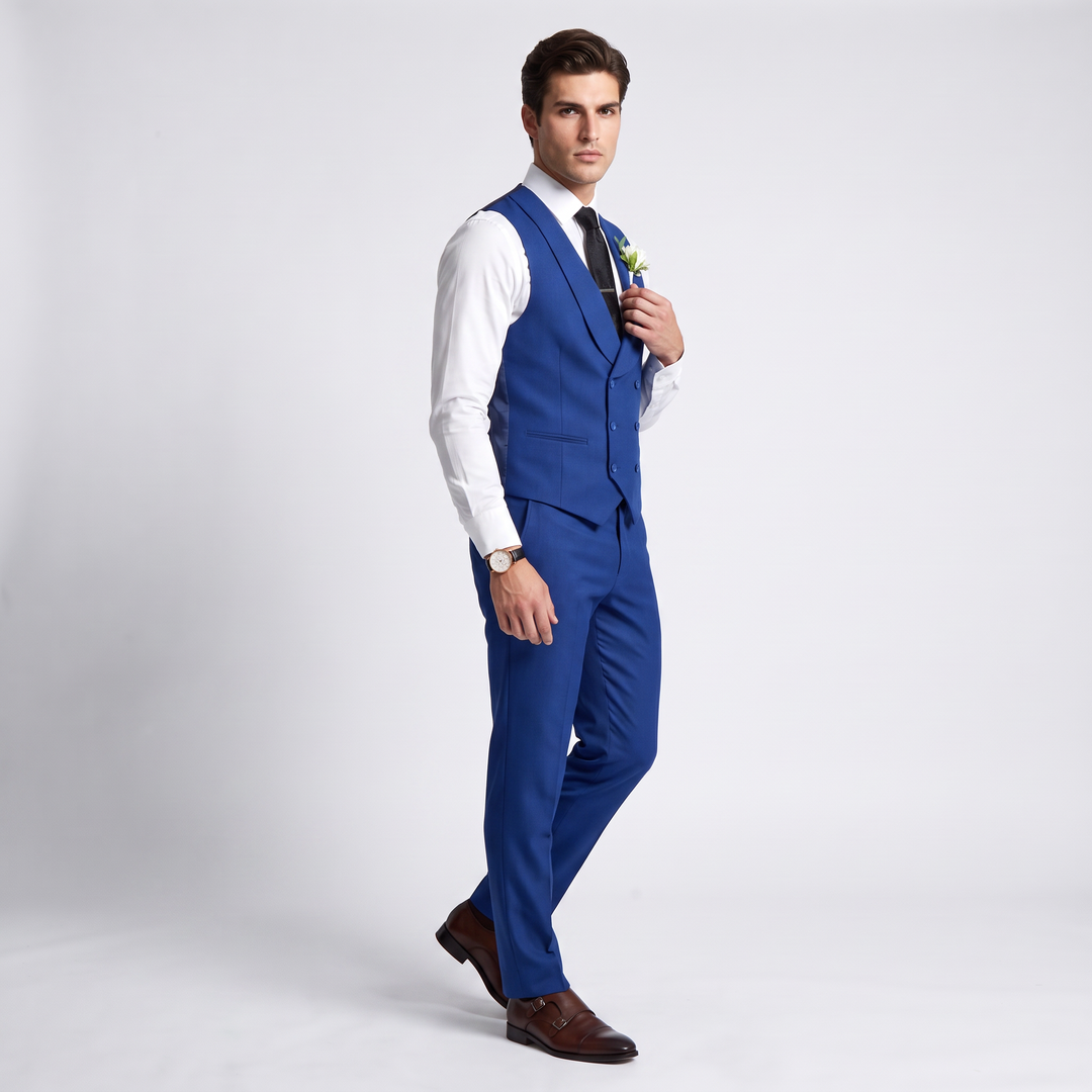 Menseventwear Double Breasted Formal 2 pieces Shawl Lapel Mens Suit For Wedding (Vest+Pants)