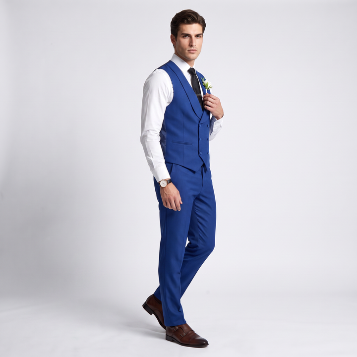 Menseventwear Double Breasted Formal 2 pieces Shawl Lapel Mens Suit For Wedding (Vest+Pants)