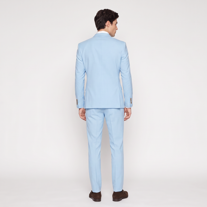 Menseventwear Formal 2 Pieces Mens Suit Flat Peak Lapel Suits For Wedding (Blazer+Pants)