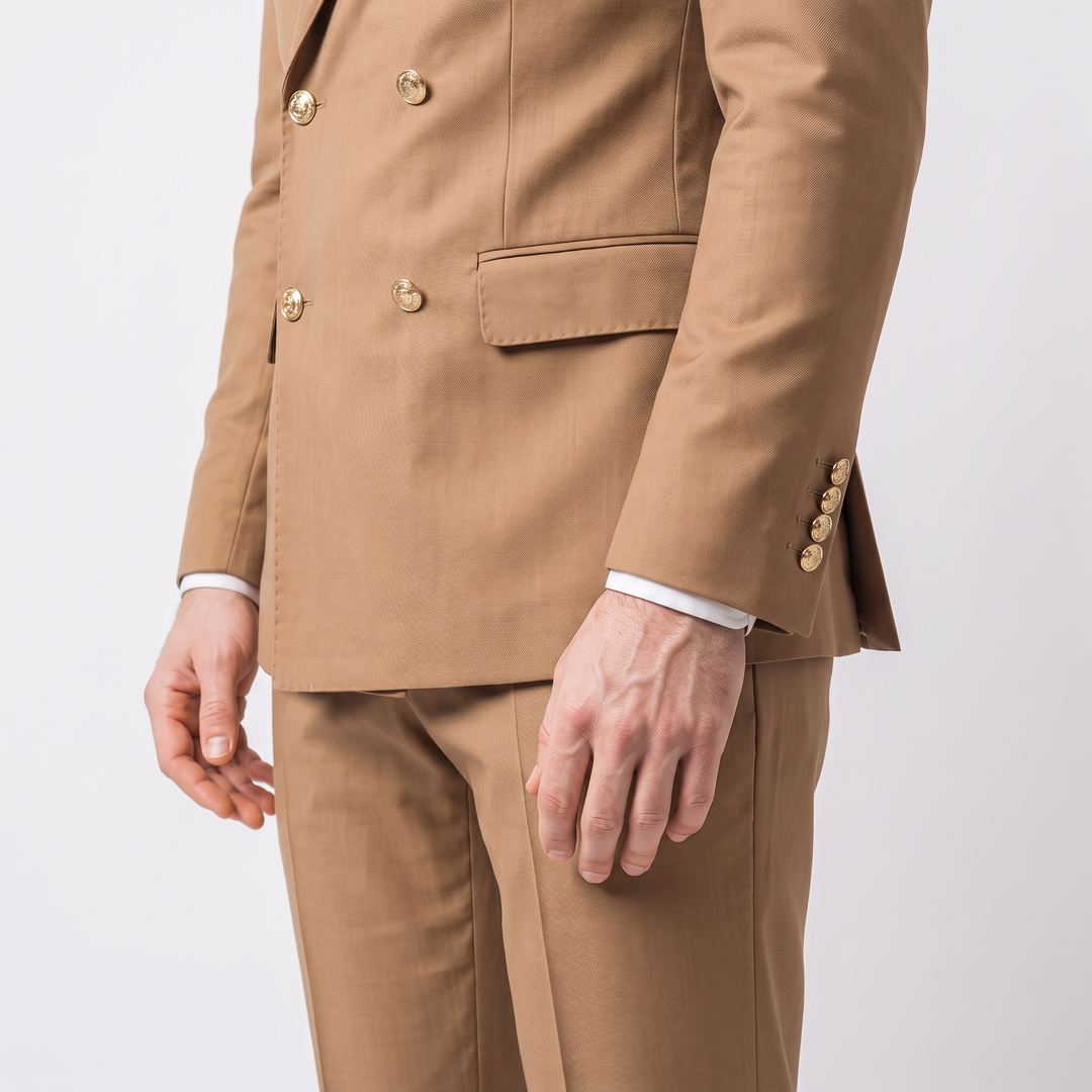 Menseventwear Formal 2 Pieces Mens Suit Flat Peak Lapel Suits For Wedding (Blazer+Pants)