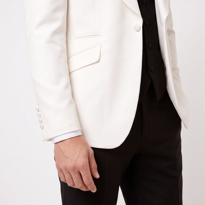 Menseventwear Fashion 3 Pieces Mens Suit Flat Shawl Lapel Suit (Blazer+vest+Pants)