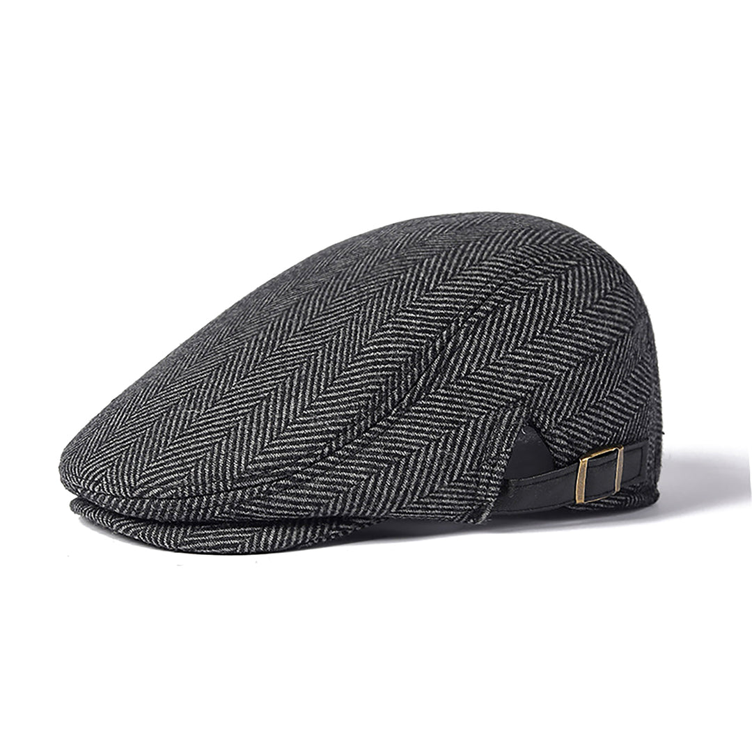Menseventwear Retro Hat Man Literary Fashion Herringbone Tweed Adjustable Casual Cap