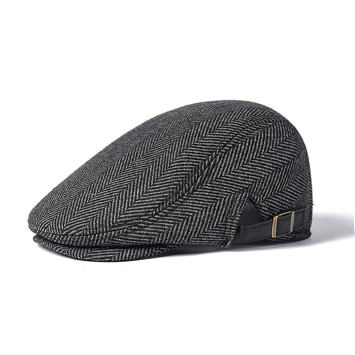 Menseventwear Retro Hat Man Literary Fashion Herringbone Tweed Adjustable Casual Cap