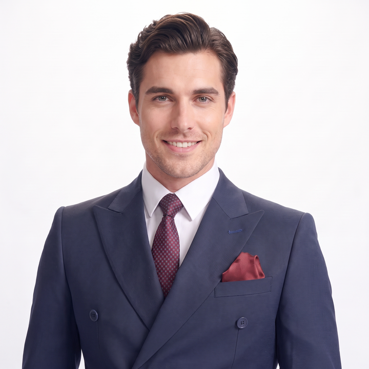 Menseventwear Formal 2 Pieces Mens Suit Flat Peak Lapel Set (Blazer+Pants)