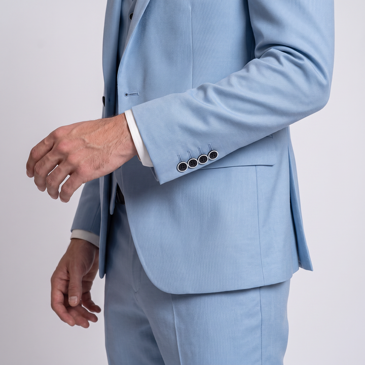 Menseventwear Fashion 3 Pieces Mens Suit Flat Peak Lapel Suits (Blazer+vest+Pants)
