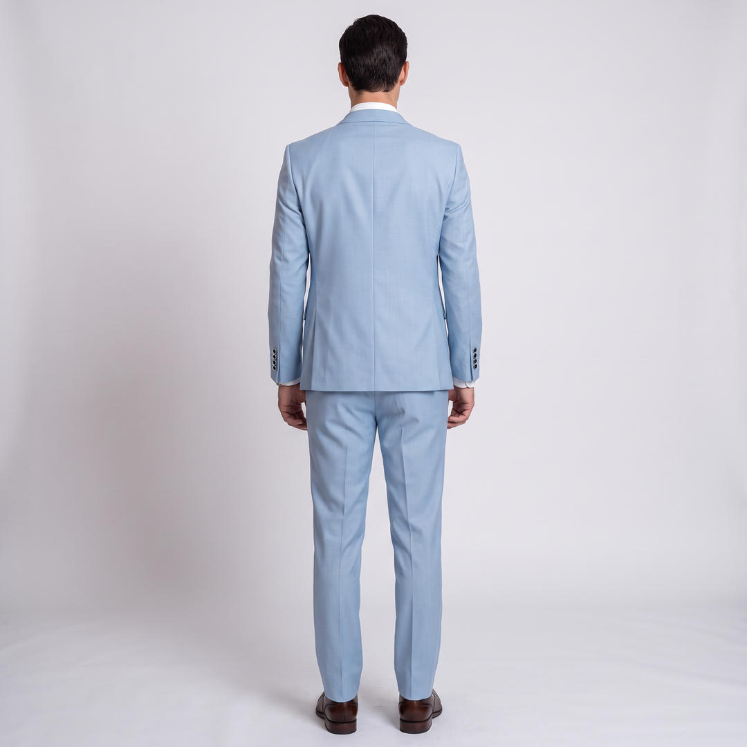 Menseventwear Fashion 3 Pieces Mens Suit Flat Peak Lapel Suits (Blazer+vest+Pants)