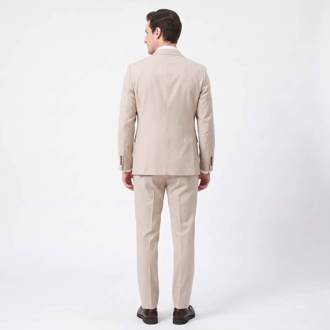 Menseventwear Formal 2 Pieces Mens Suit Flat Peak Lapel Suits For Wedding (Blazer+Pants)