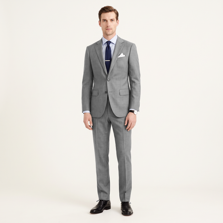 Menseventwear Formal 2 Pieces Mens Suit Flat Notch Lapel Set (Blazer+Pants)