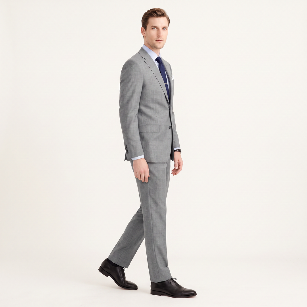 Menseventwear Formal 2 Pieces Mens Suit Flat Notch Lapel Set (Blazer+Pants)