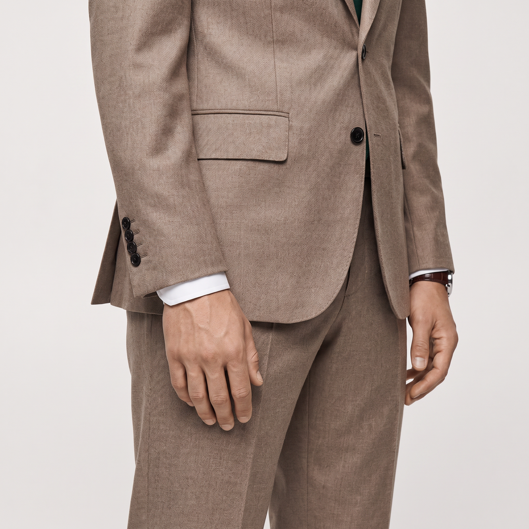 Menseventwear Formal 2 Pieces Mens Suit Flat Notch Lapel Set (Blazer+Pants)