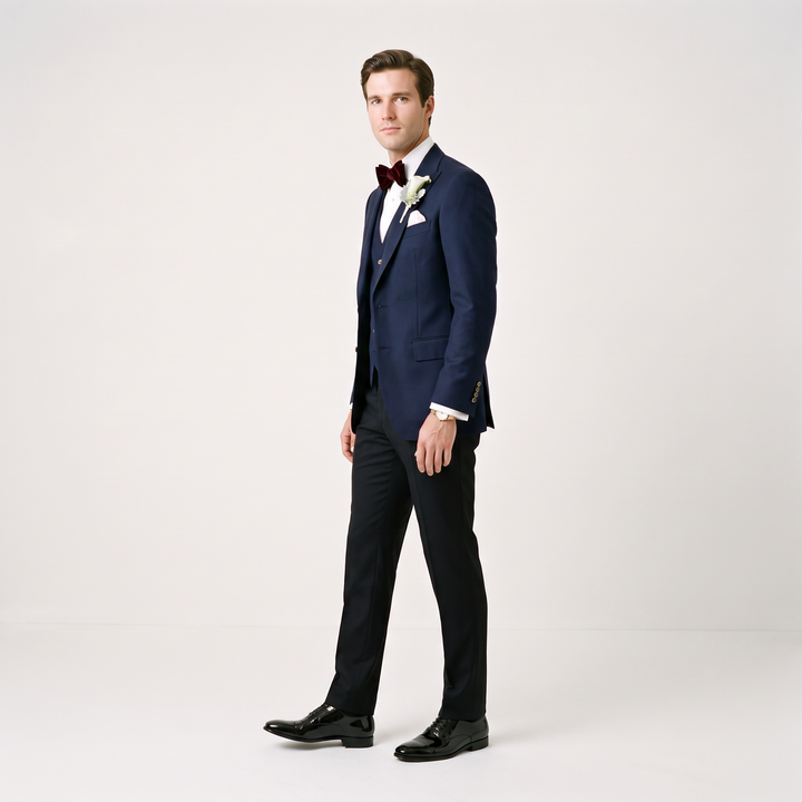 Menseventwear Casual 3 Pieces Mens Suit Flat Peak Lapel Suit (Blazer+vest+Pants)