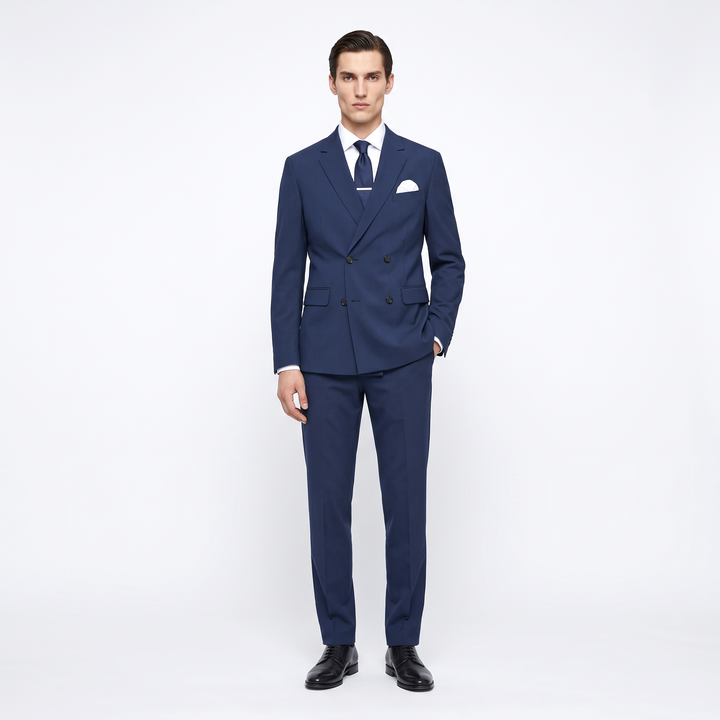 Menseventwear Formal 2 Pieces Mens Suit Flat Notch Lapel Set (Blazer+Pants)