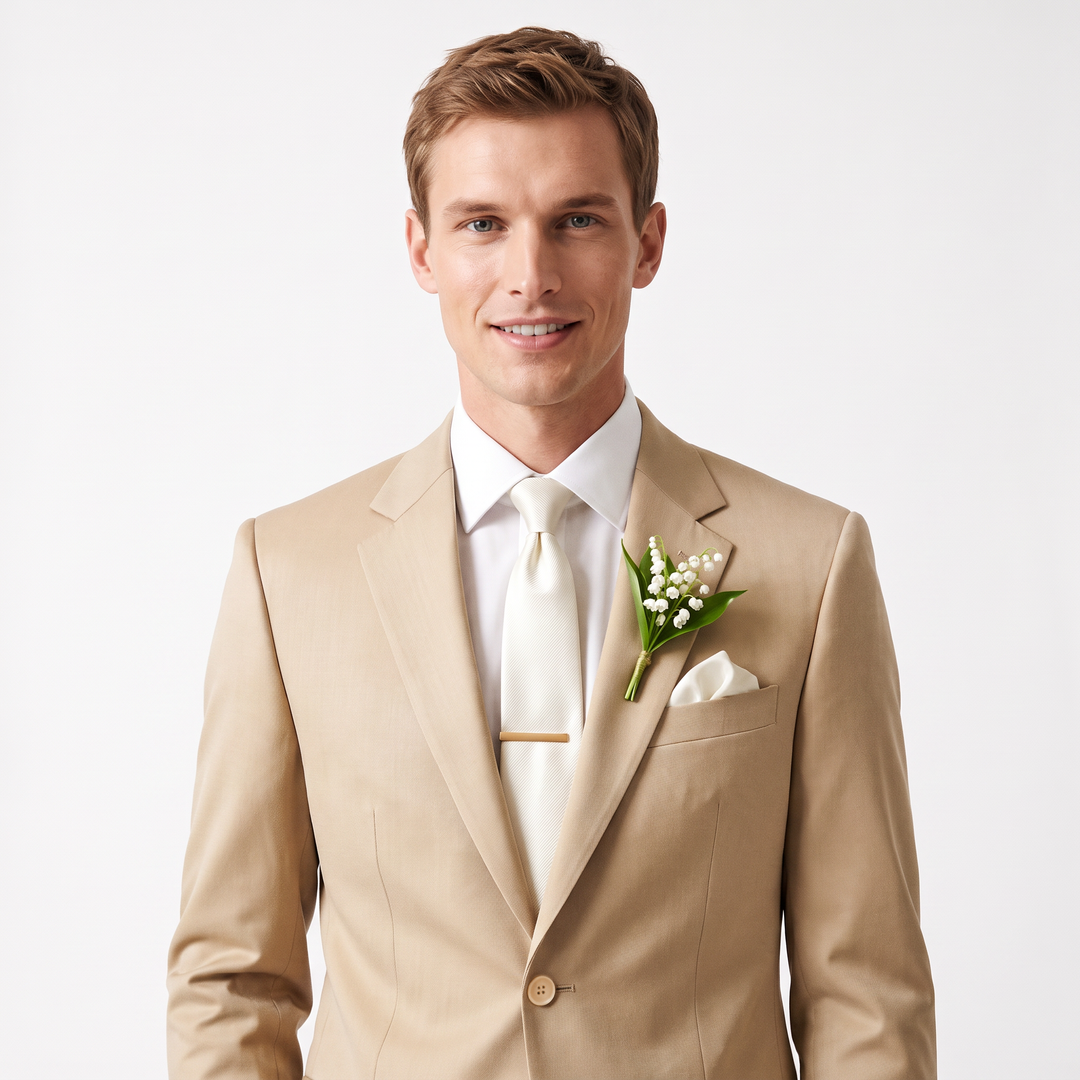 Menseventwear Formal 2 Pieces Mens Suit Flat Notch Lapel Set (Blazer+Pants)