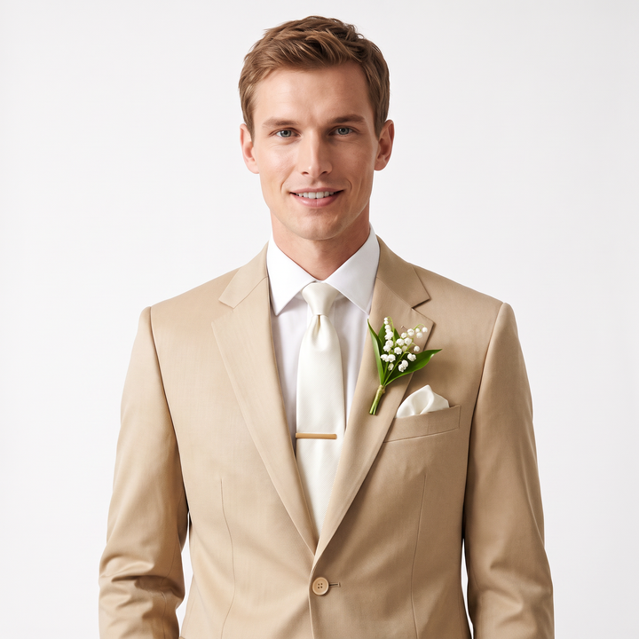 Menseventwear Formal 2 Pieces Mens Suit Flat Notch Lapel Set (Blazer+Pants)