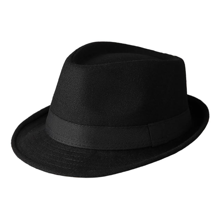 Menseventwear Retro Hat Man Literary Fashion Thick Tweed Casual Fedora