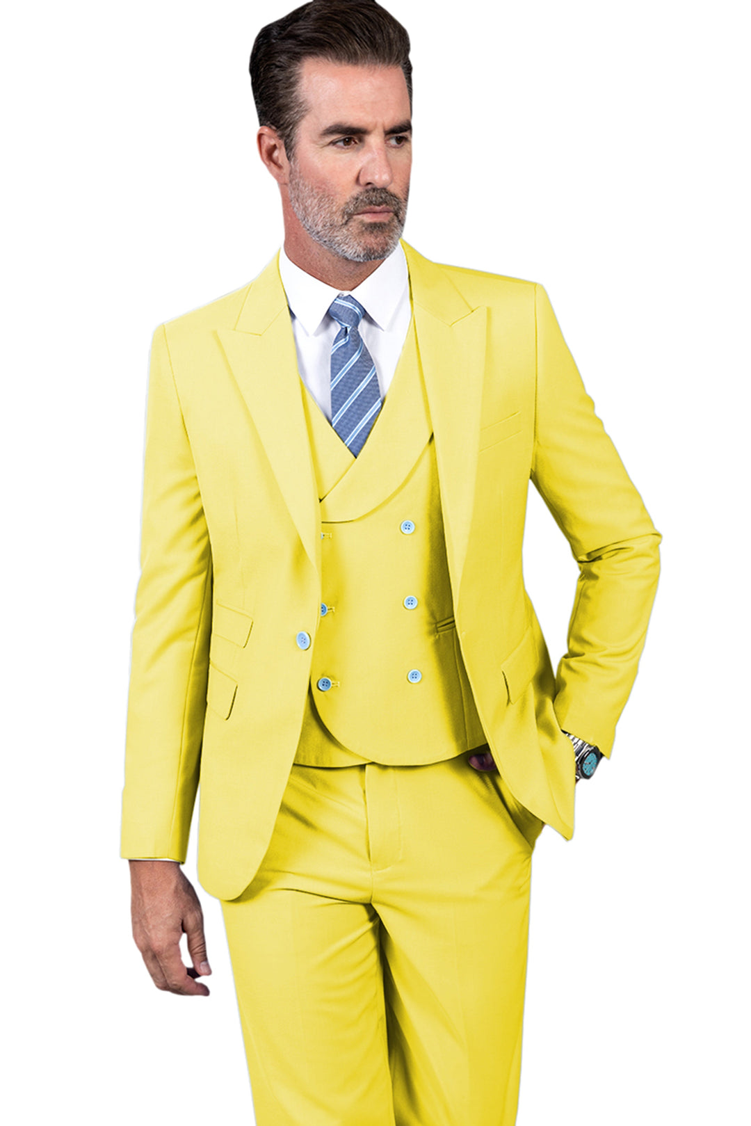 3 Piece Mens Suit Slim Fit Vest Solid Peak lapel Suit (Blazer+Vest+Pants) mens event wear