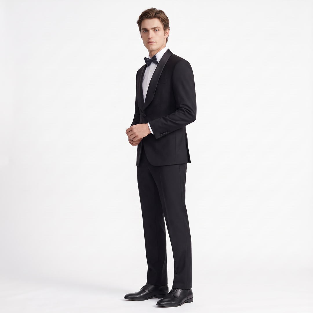 Menseventwear Fashion 2 Pieces Mens Suit Flat Shawl Lapel Tuxedos For Party (Blazer+Pants)