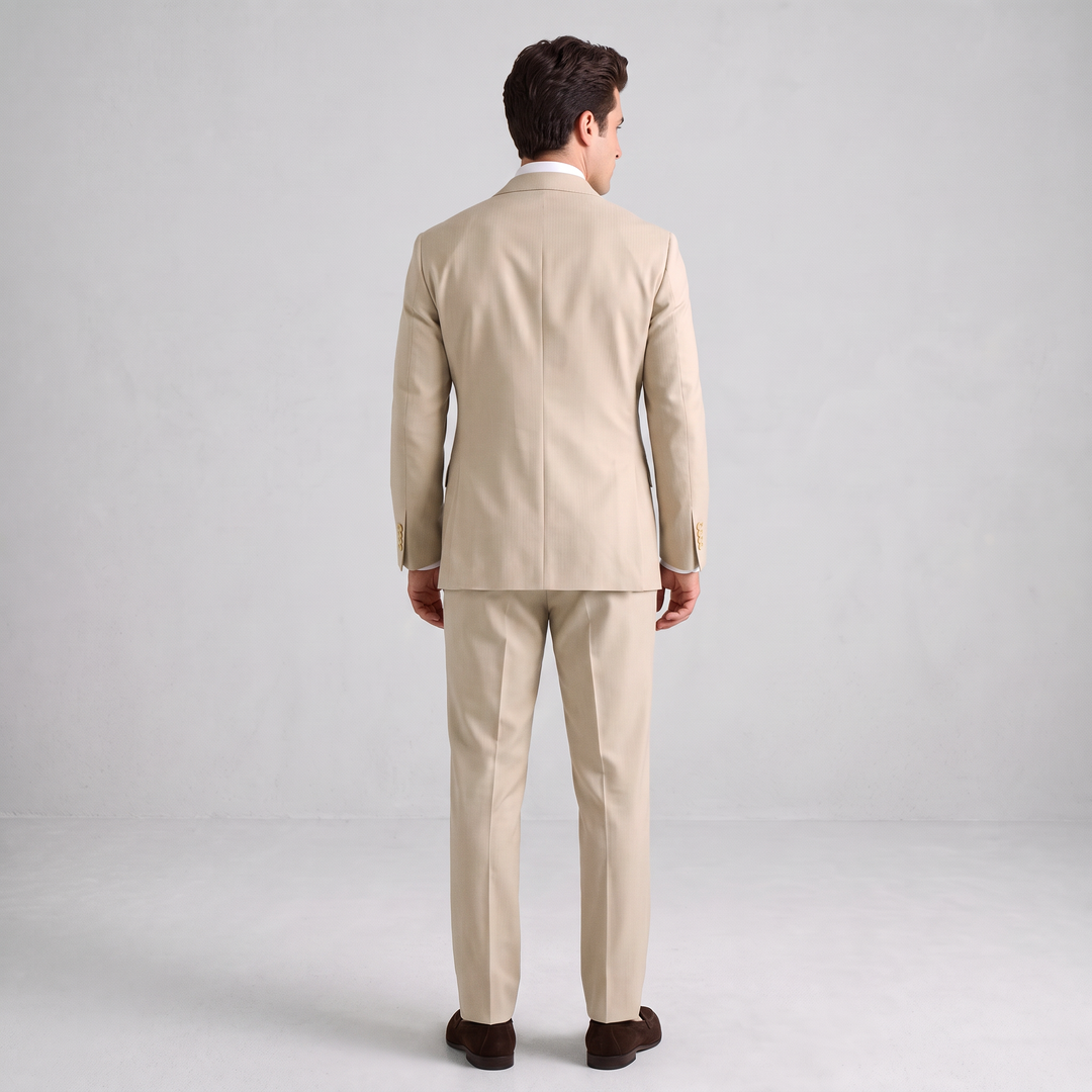 Menseventwear Formal 2 Pieces Mens Suit Flat Peak Lapel Suits For Wedding (Blazer+Pants)