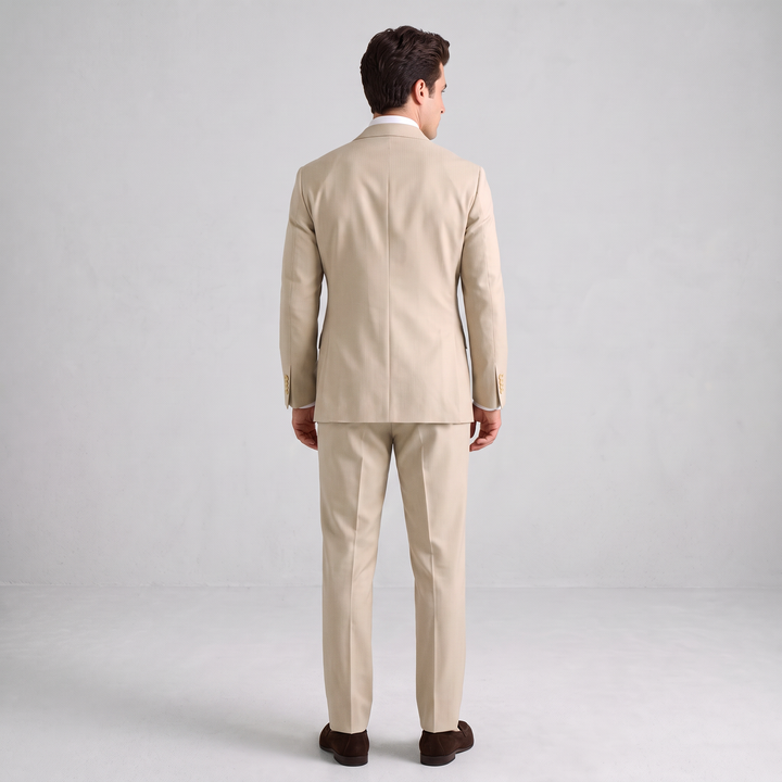 Menseventwear Formal 2 Pieces Mens Suit Flat Peak Lapel Suits For Wedding (Blazer+Pants)