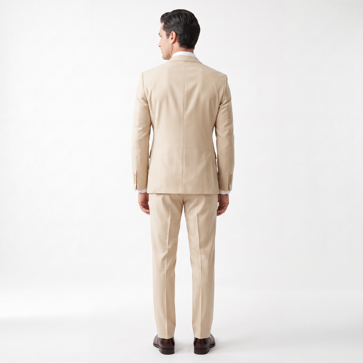 Menseventwear Formal 2 Pieces Mens Suit Flat Notch Lapel Set (Blazer+Pants)