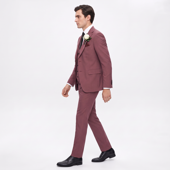 Menseventwear Fashion 3 Pieces Mens Suit Flat Notch Lapel Suits For Wedding (Blazer+vest+Pants)