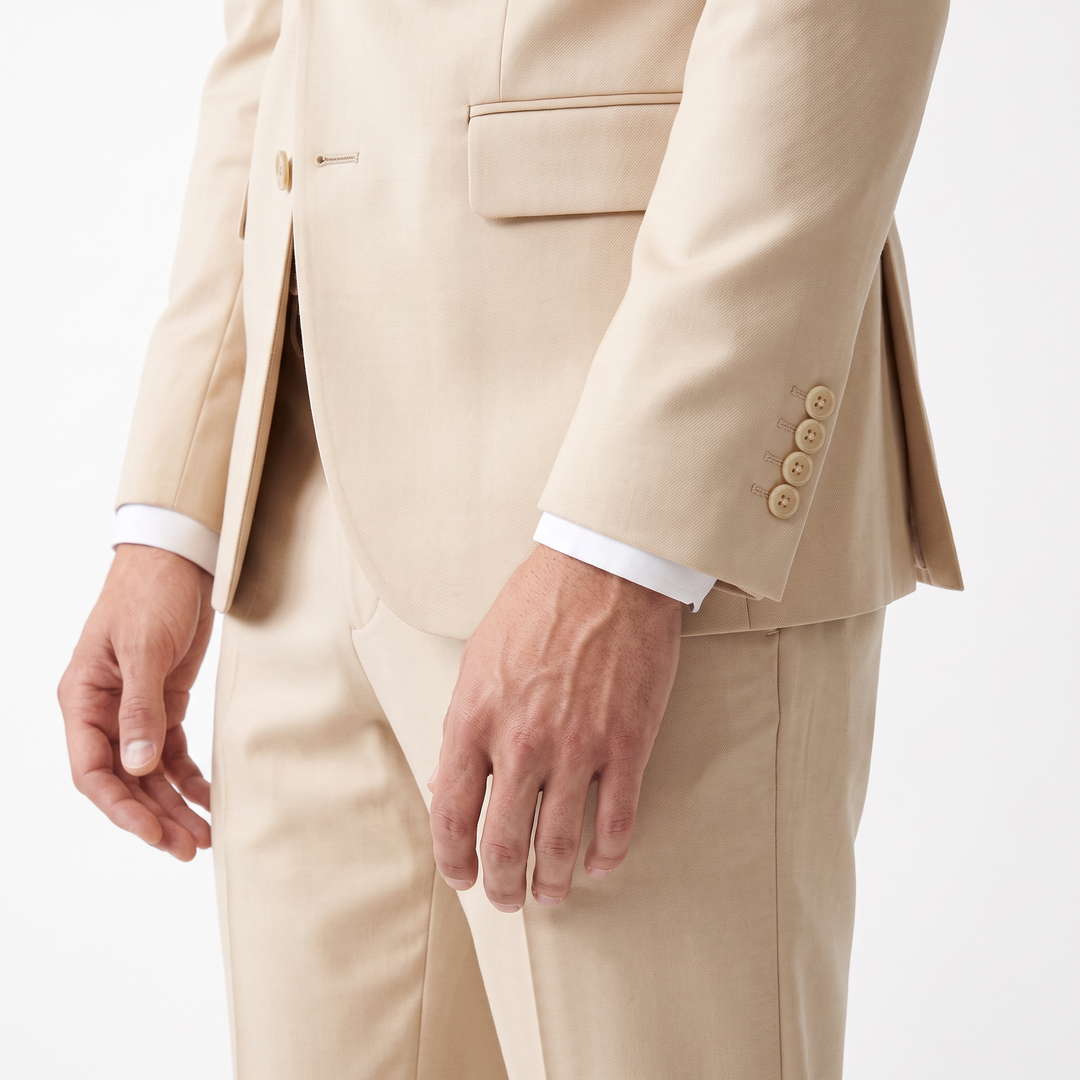 Menseventwear Formal 2 Pieces Mens Suit Flat Notch Lapel Set (Blazer+Pants)