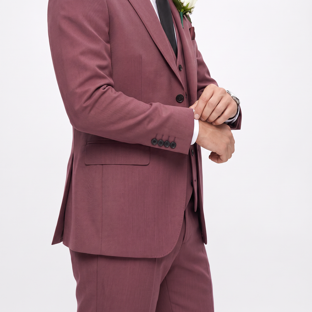Menseventwear Fashion 3 Pieces Mens Suit Flat Notch Lapel Suits For Wedding (Blazer+vest+Pants)