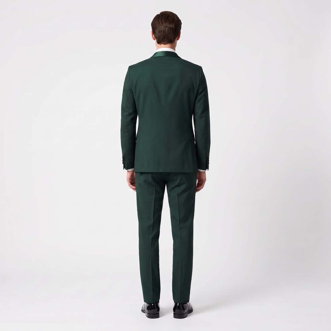 Menseventwear Formal 2 Pieces Mens Suit Flat Peak Lapel Tuxedos For Wedding (Blazer+Pants)