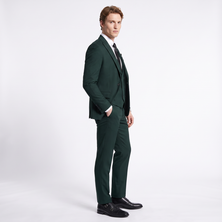 Menseventwear Formal Mens Suit 3 Pieces Peak Lapel Blazer For Wedding (Blazer+vest+Pants)