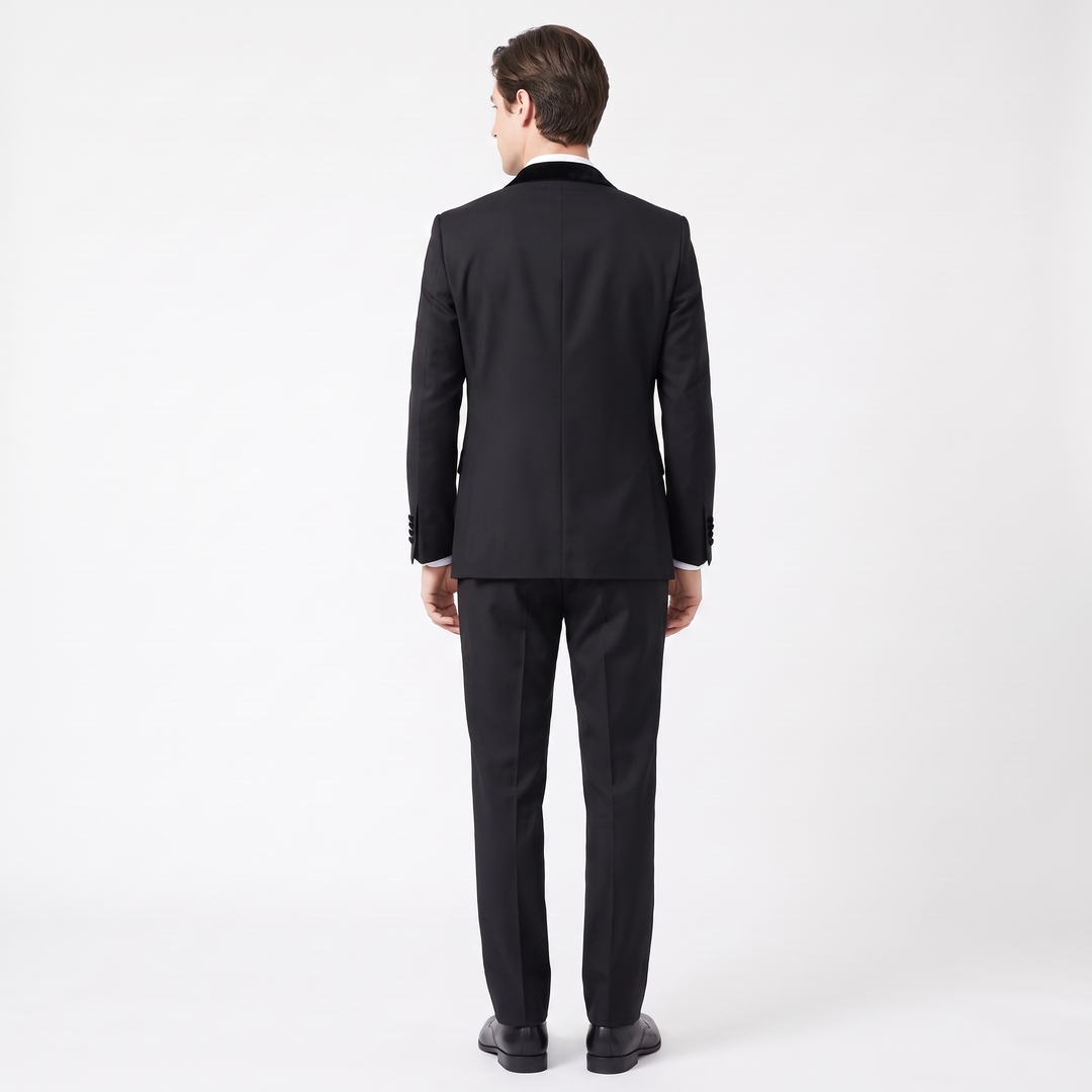 Menseventwear Fashion 3 Pieces Mens Suit Flat Shawl Lapel Tuxedos For Party (Blazer+vest+Pants)