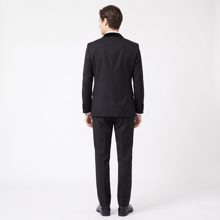 Menseventwear Fashion 3 Pieces Mens Suit Flat Shawl Lapel Tuxedos For Party (Blazer+vest+Pants)