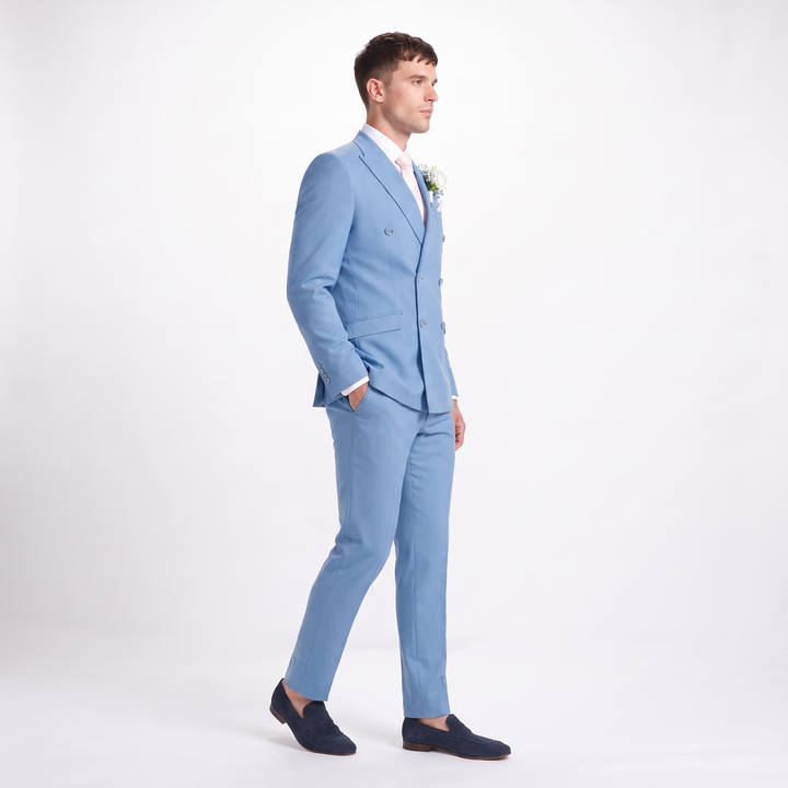 Menseventwear Formal 2 Pieces Mens Suit Flat Peak Lapel Suits For Wedding (Blazer+Pants)