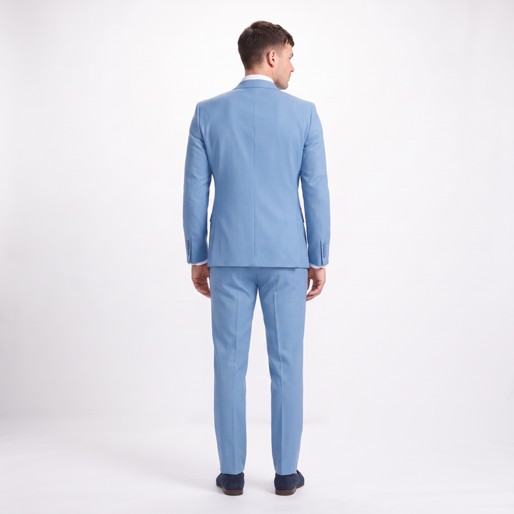 Menseventwear Formal 2 Pieces Mens Suit Flat Peak Lapel Suits For Wedding (Blazer+Pants)