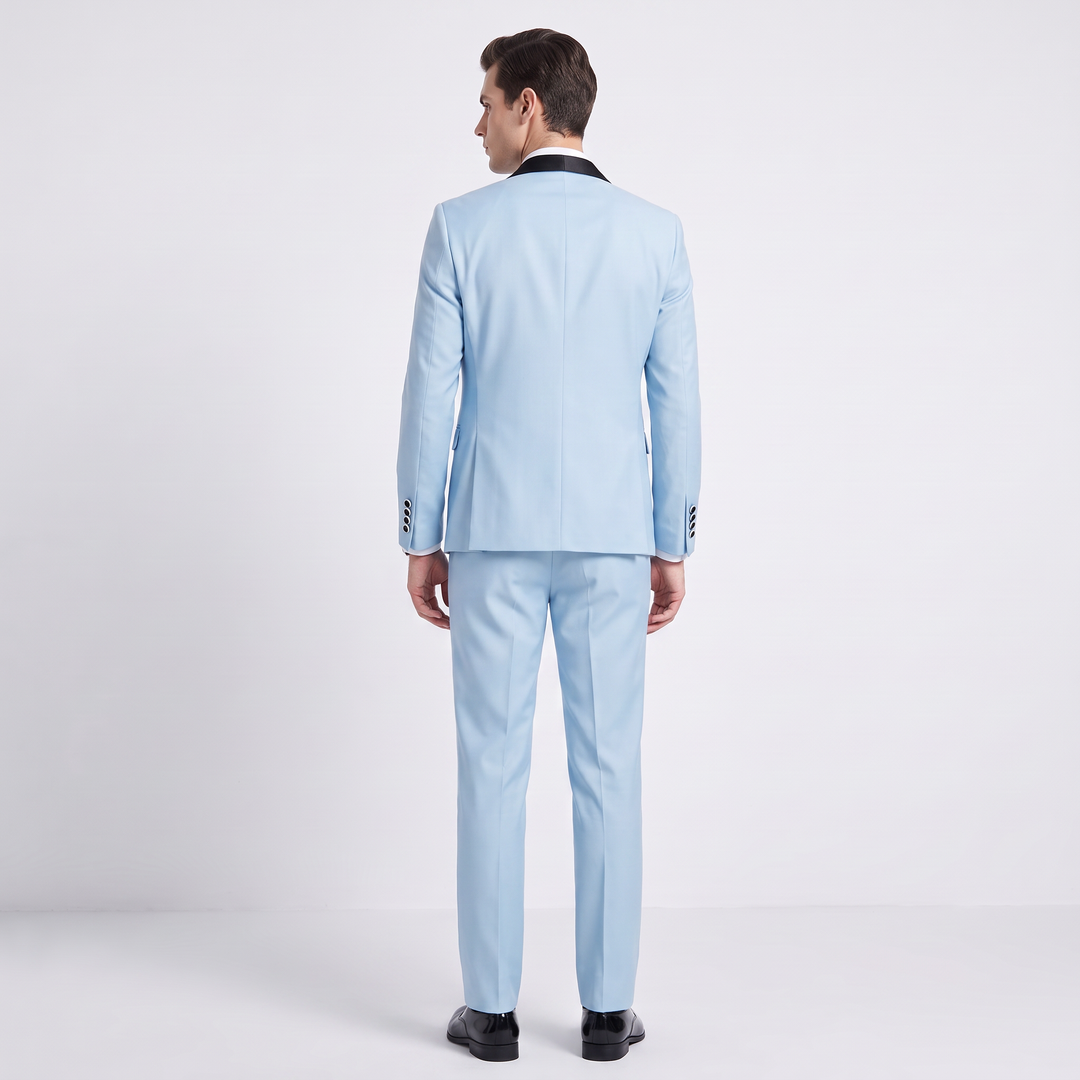 Menseventwear Fashion 3 Pieces Mens Suit Flat Shawl Lapel Suits (Blazer+vest+Pants)