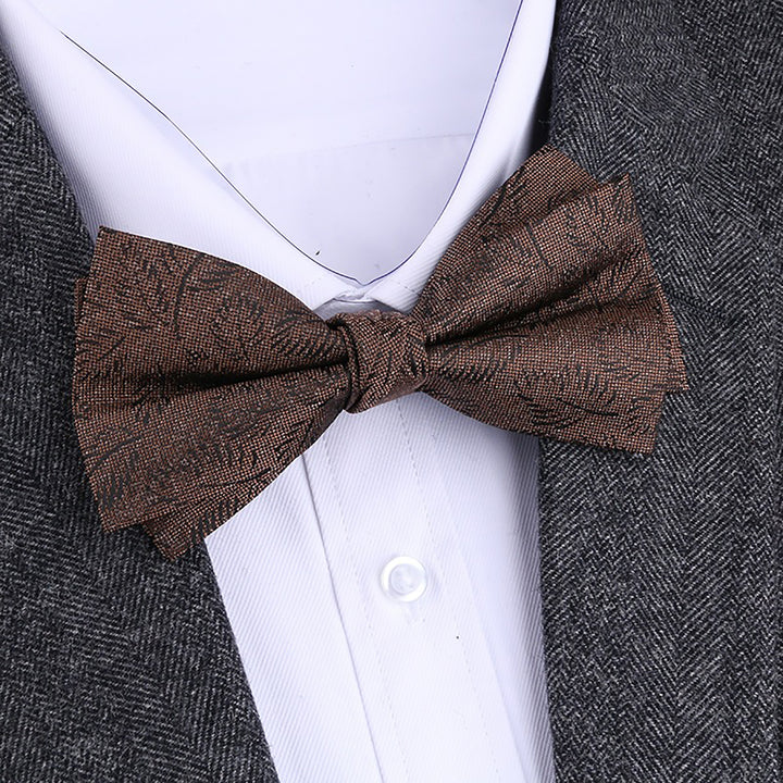 MensEventWear Selection Of Vintage-style Brown Necktie And Bow Tie Sets For Men