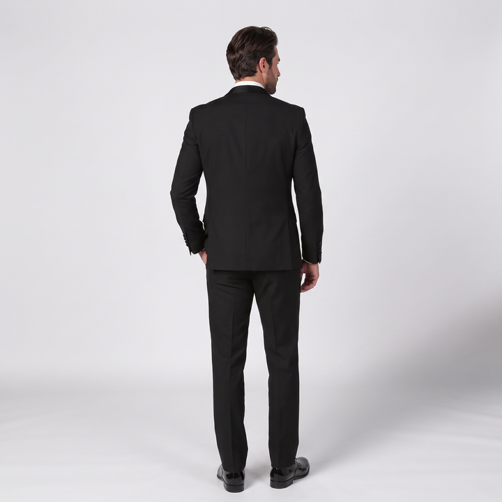 Menseventwear Formal 3 Pieces Mens Suit Flat Shawl Lapel Tuxedos For Party (Blazer+vest+Pants)