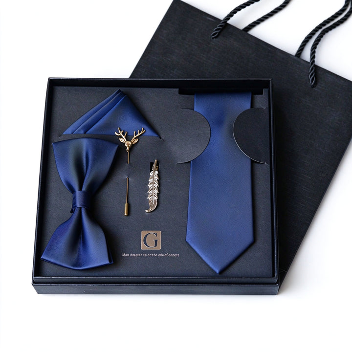 MensEventWear Premium Men’s Patterned Tie and Bow Tie Gift Set For Business
