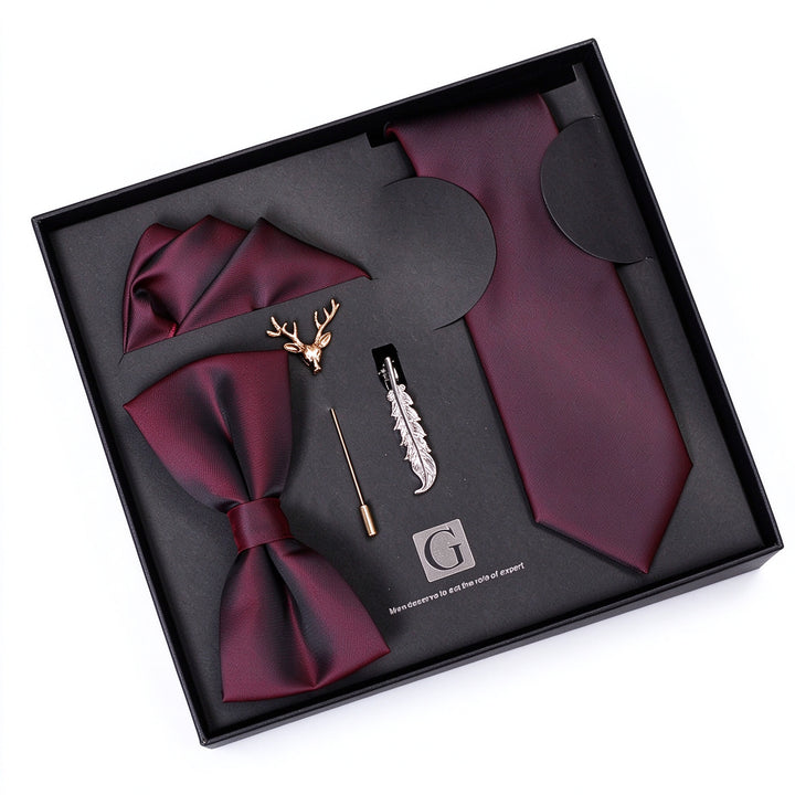 MensEventWear Premium Men’s Patterned Tie and Bow Tie Gift Set For Business
