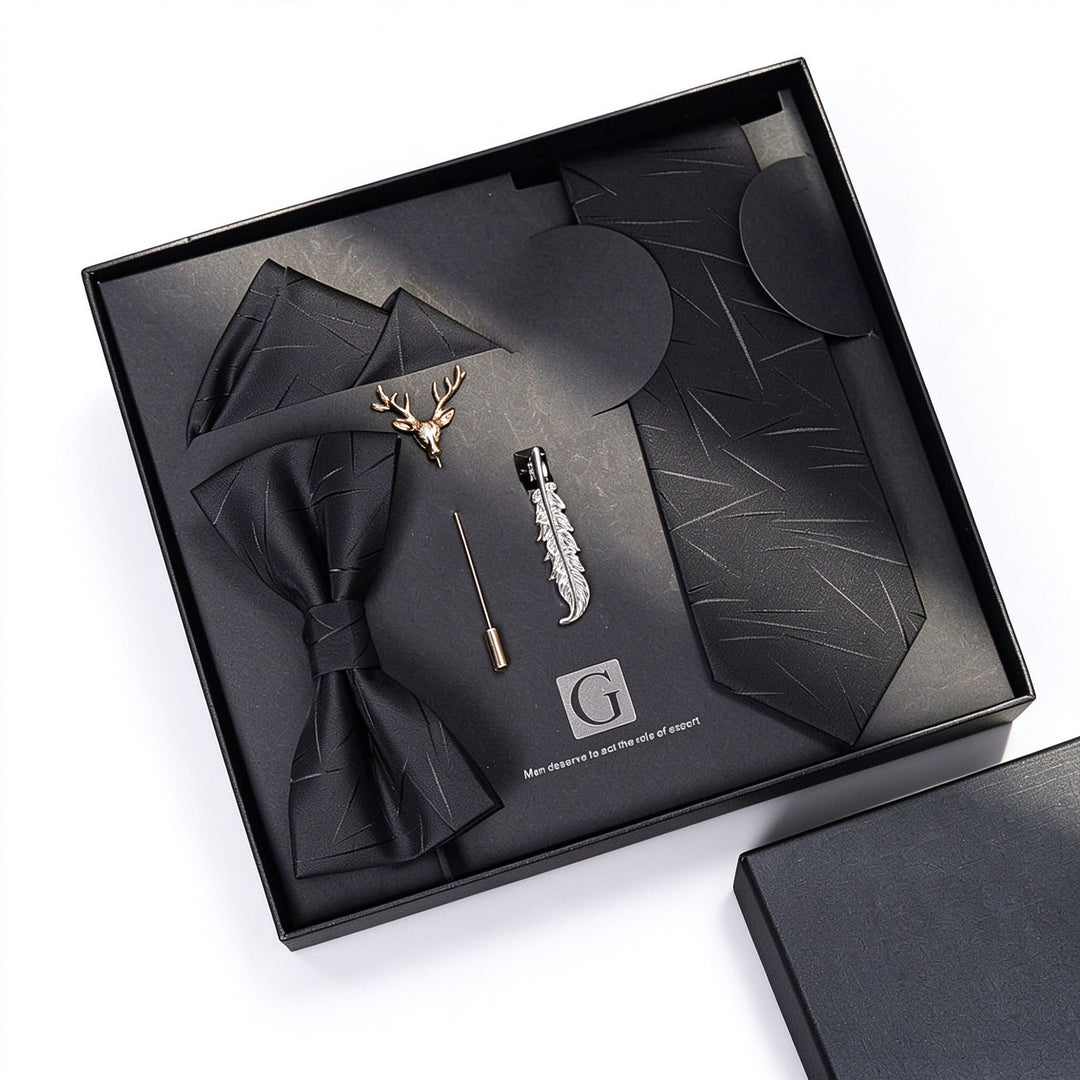 MensEventWear Premium Men’s Patterned Tie and Bow Tie Gift Set For Business