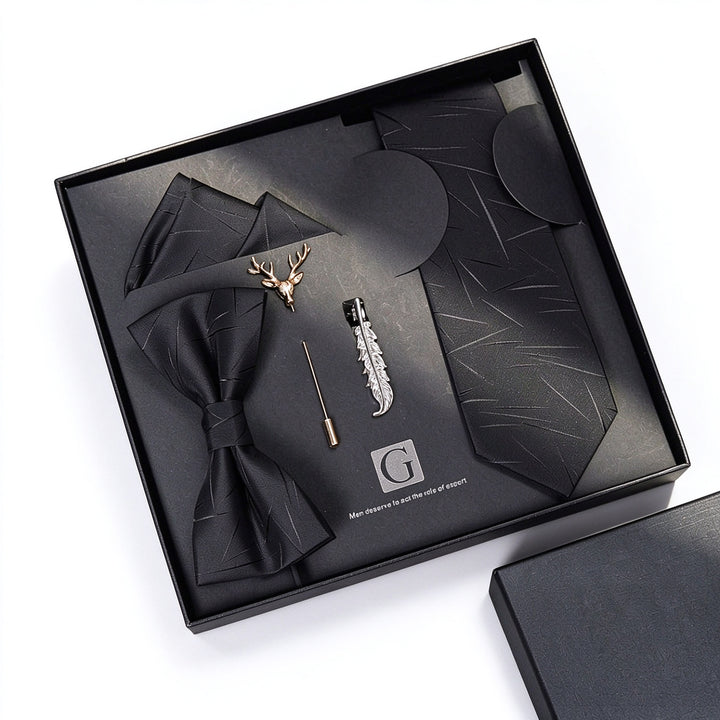 MensEventWear Premium Men’s Patterned Tie and Bow Tie Gift Set For Business